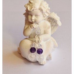 NÁUŠNICE AMETYST A PUKANÝ KŘIŠŤÁL