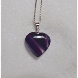 PŘÍVĚSEK ACHÁT FIALOVÝ SRDCE