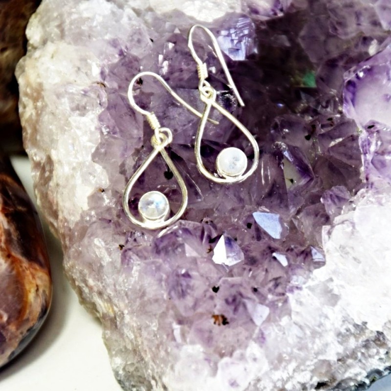 NÁUŠNICE MĚSÍČNÍ KÁMEN STŘÍBRO 925