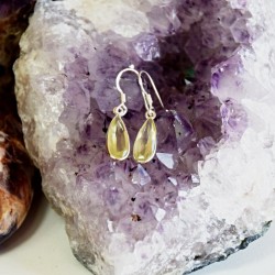 NÁUŠNICE CITRÍN STŘÍBRO 925