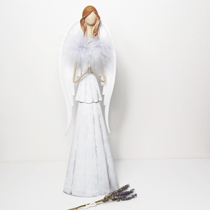 KOVOVÝ ANDĚL S PEŘÍČKY