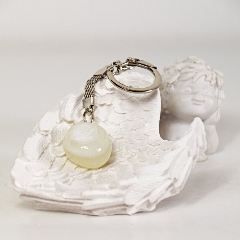 KLÍČENKA ACHÁT BÍLÝ