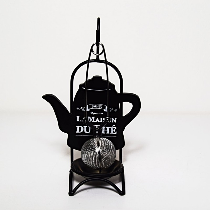 ČAJOVÉ SÍTKO NA ČERNÉM STOJÁNKU