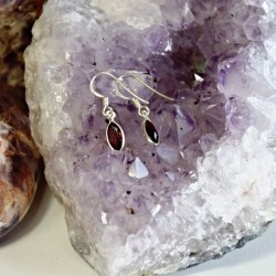 NÁUŠNICE GRANÁT STŘÍBRO 925