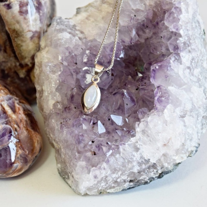 PŘÍVĚSEK MĚSÍČNÍ KÁMEN STŘÍBRO 925