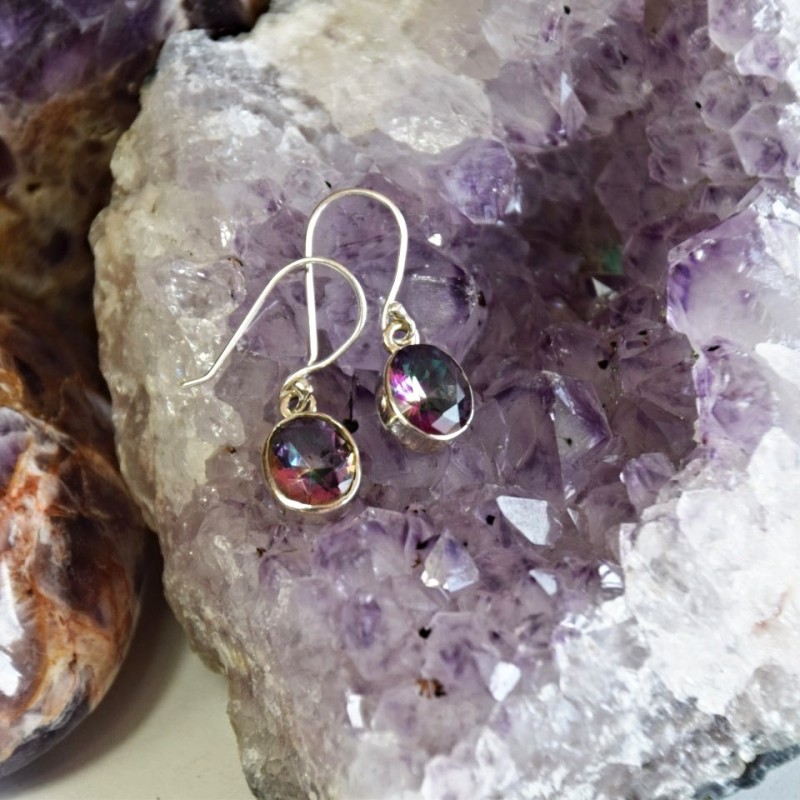 NÁUŠNICE MYSTICKÝ TOPAZ STŘÍBRO 925