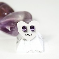 NÁUŠNICE Z AMETYSTU STŘÍBRO...