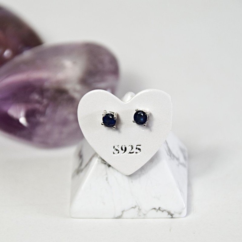 NÁUŠNICE Z MODRÉHO SAFÍRU STŘÍBRO 925