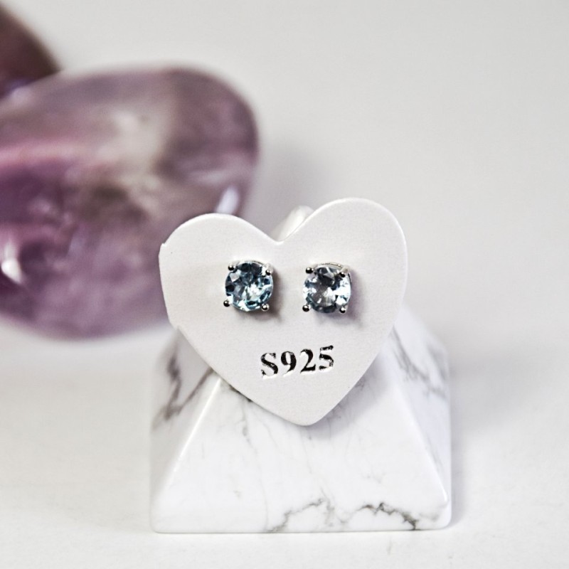 NÁUŠNICE Z MODRÉHO TOPAZU STŘÍBRO 925