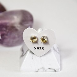 NÁUŠNICE Z CITRÍNU STŘÍBRO 925