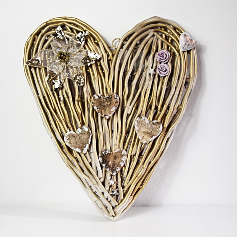 SRDCE ZLATÉ S KVĚTEM