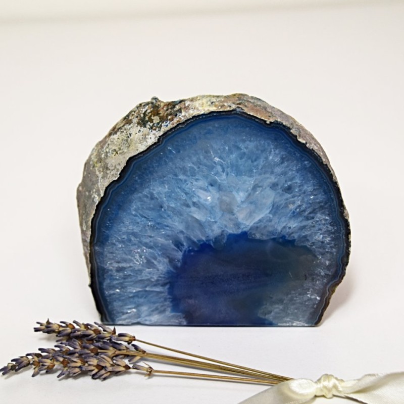 Achátový svícen modrý 1,1 kg