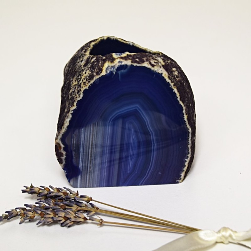 Achátový svícen fialový 0,7 kg