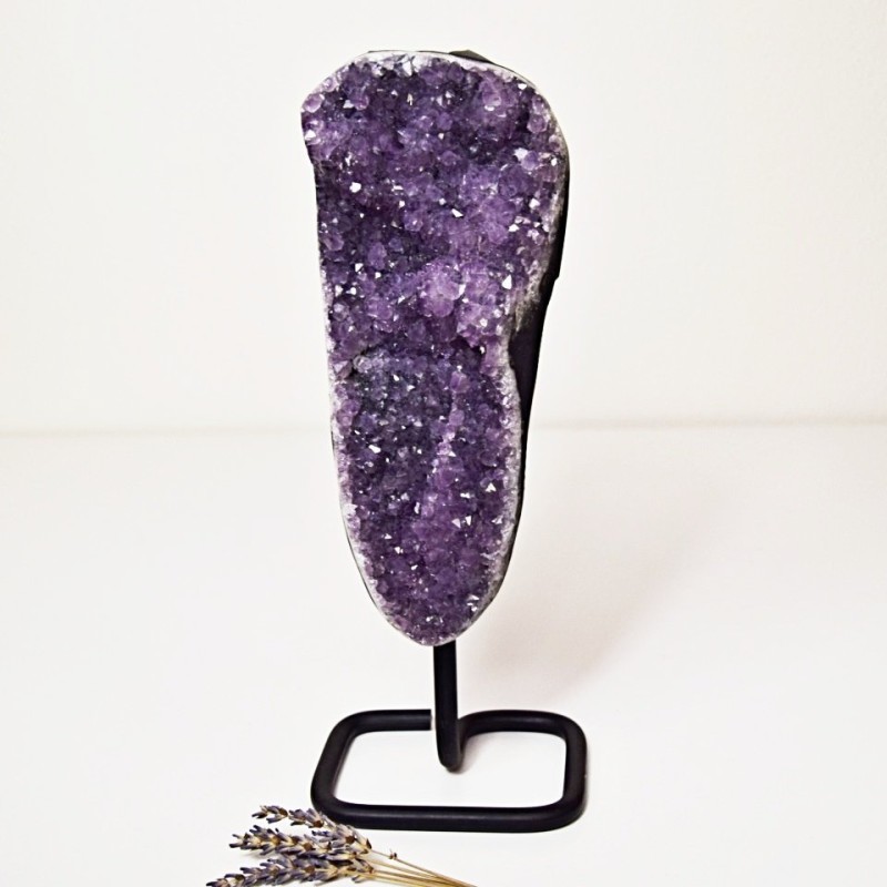 Ametystová drůza na kovovém podstavci 1,3 kg