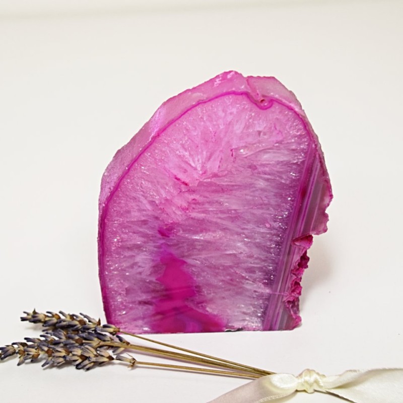 Achátový svícen růžový 0,8 kg