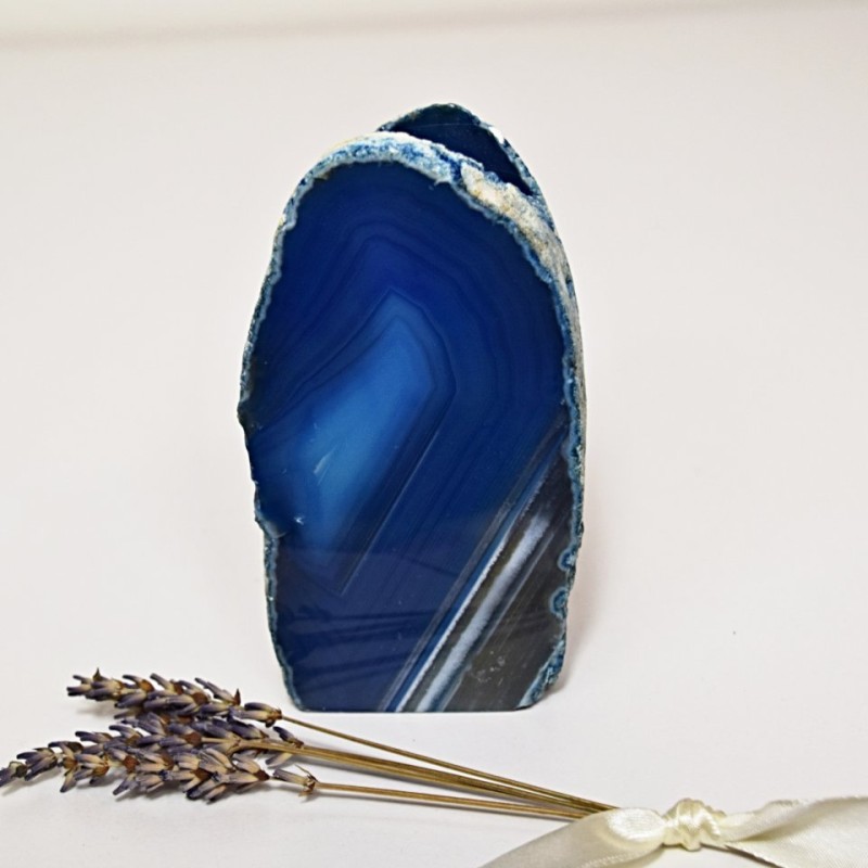 Achátový svícen modrý 0,6 kg