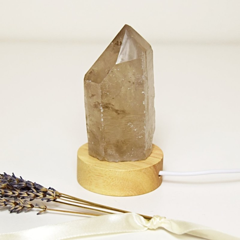 Křišťálová špice 0,28 kg se svítícím bílým podstavcem