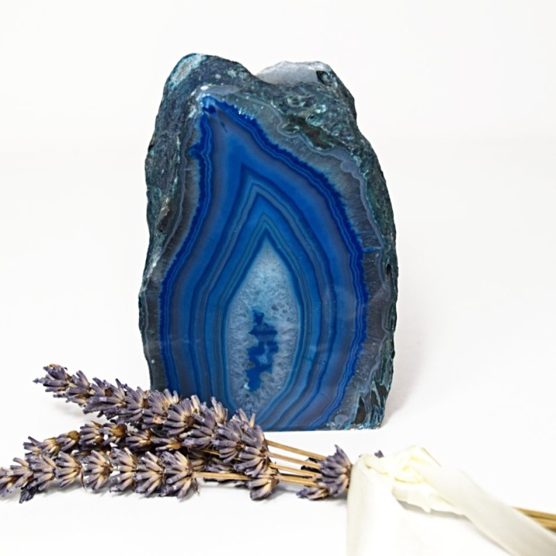 Achátový svícen modrý 0,86 kg