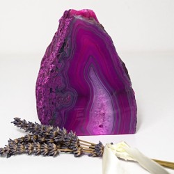 Achátový svícen růžový 1,2 kg