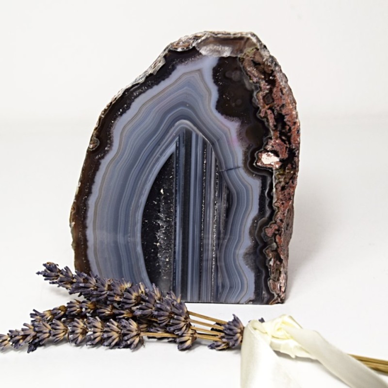 Achátový svícen přírodní 1,2 kg