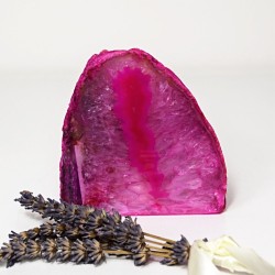 Achátový svícen růžový 0,8 kg