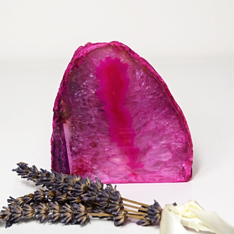 Achátový svícen růžový 0,8 kg