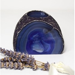 Achátový svícen fialový 0,8 kg