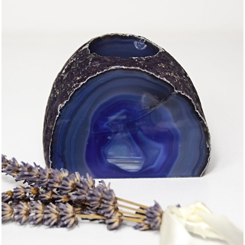 Achátový svícen fialový 0,8 kg