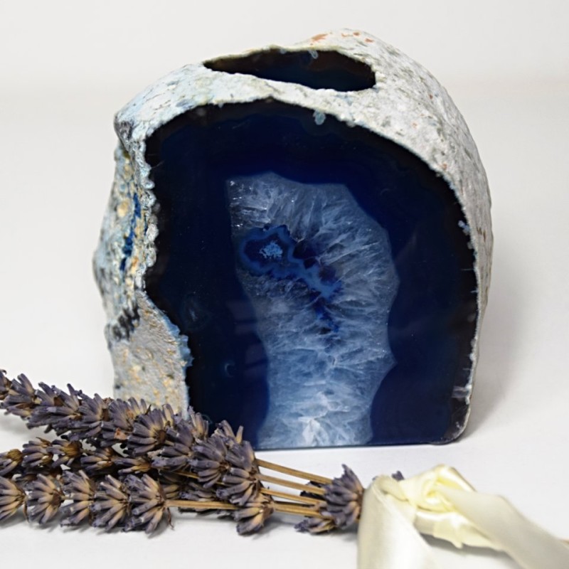 Achátový svícen modrý 1 kg