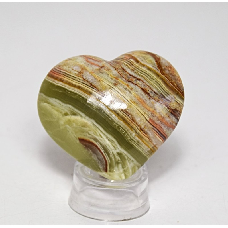 Srdce z aragonitu zeleno - hnědé